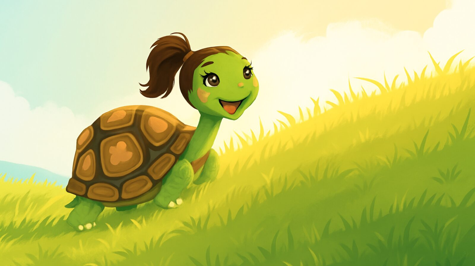 Plain-Jane DIY investor (me, the turtle) climbing up a hill - looking forward.
