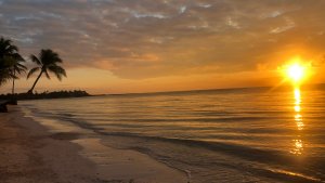 2023-11 Akumal, Quintana Roo, Mexico A calm sunrise on the beach.